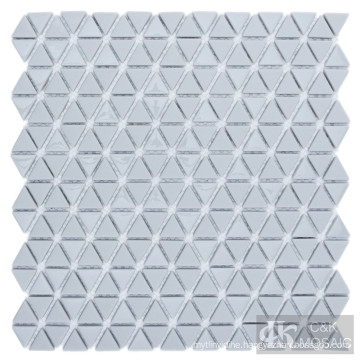 Grey Triangle Glass Mosaic Floor Tile